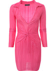 In The Style x Liberty Women's Pink Knot Front Mini Dress