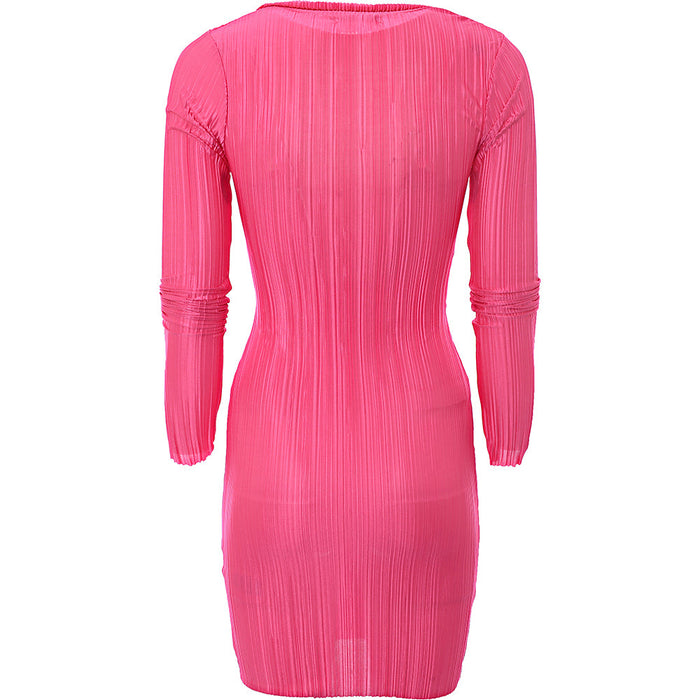 In The Style x Liberty Women's Pink Knot Front Mini Dress