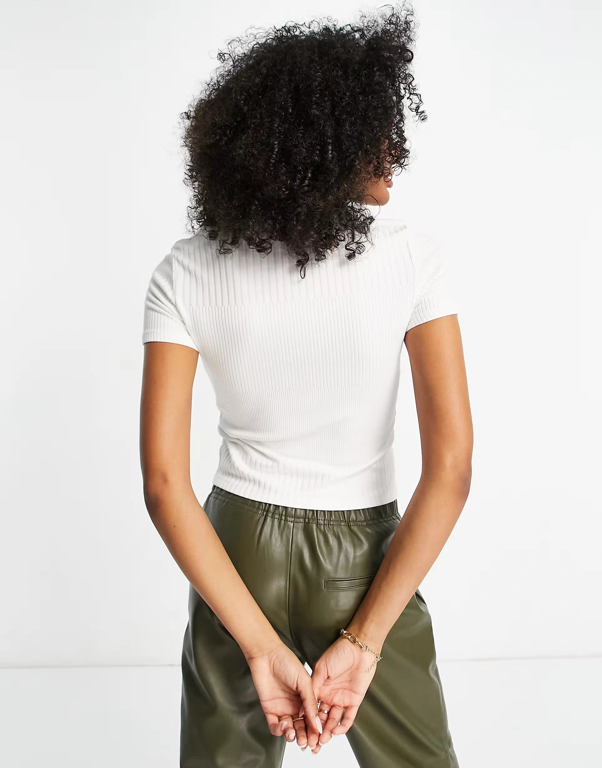 Womens French Connection Short Sleeve Button Front Top in White
