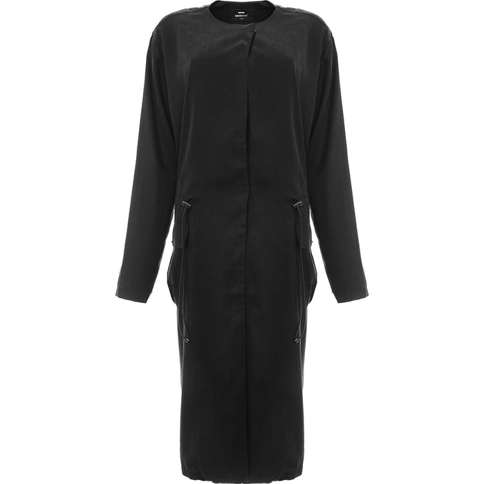 Dr Denim Womens Black Jill Trench with Drawstring