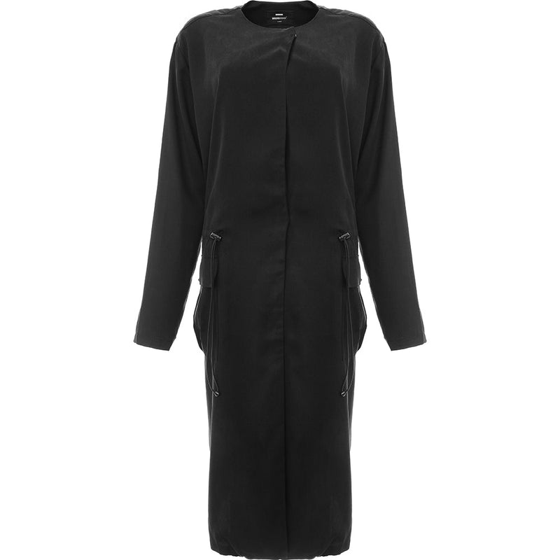 Dr Denim Womens Black Jill Trench with Drawstring