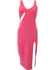 Missyempire x Emily Faye Miller Women's Pink Slinky Midi Dress