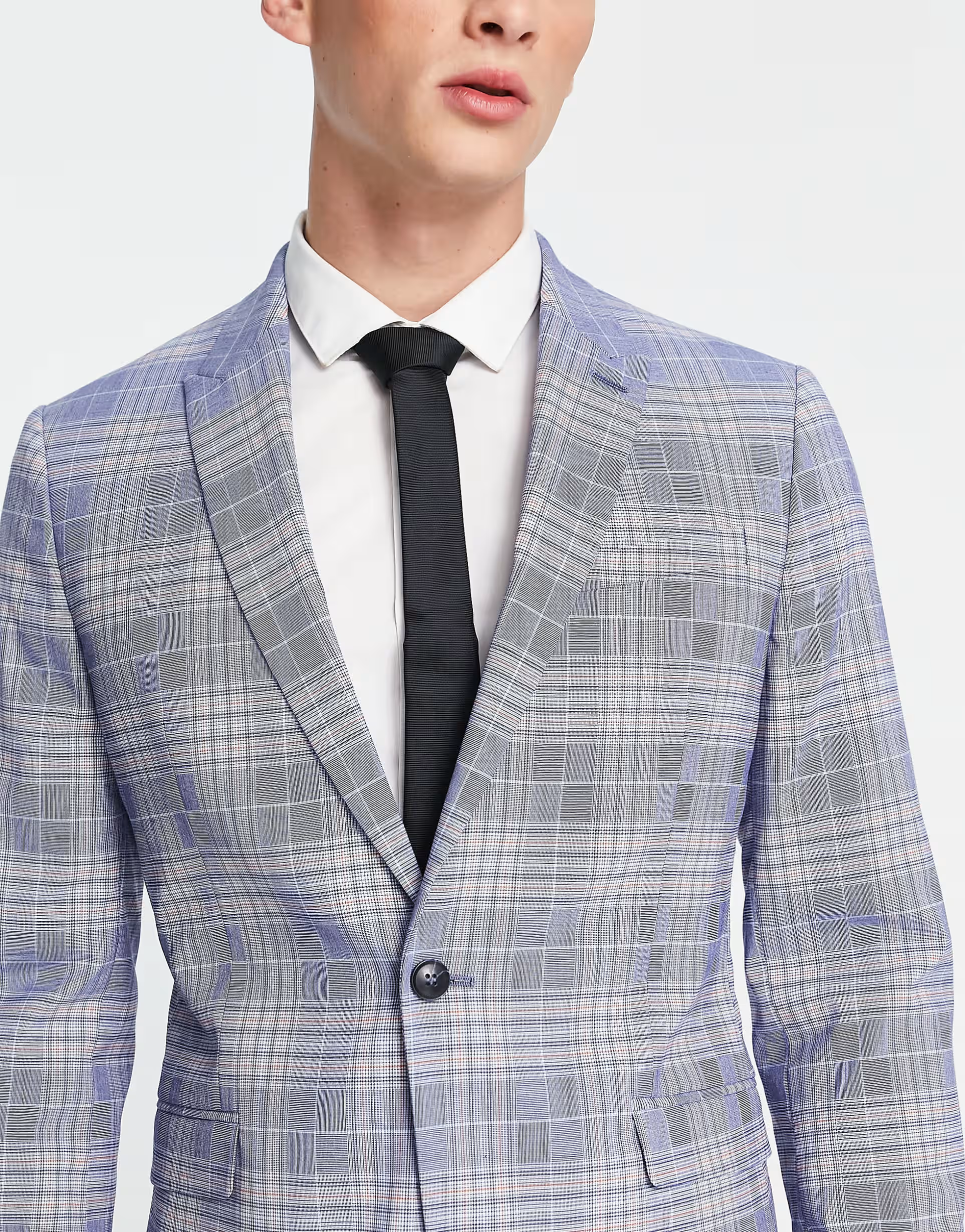 Ben Sherman Mens Skinny Check Suit Jacket In Blue