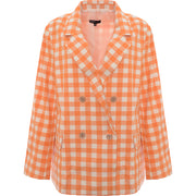 Nobody's Child Womens Beth Large Checked Blazer in Orange Co-Ord