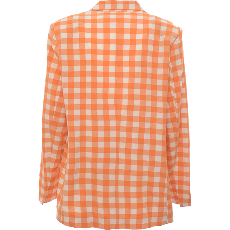 Nobody's Child Womens Beth Large Checked Blazer in Orange Co-Ord