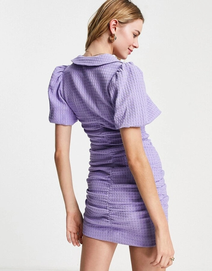 & Other Stories Womens Ruched Front Mini Dress in Lilac