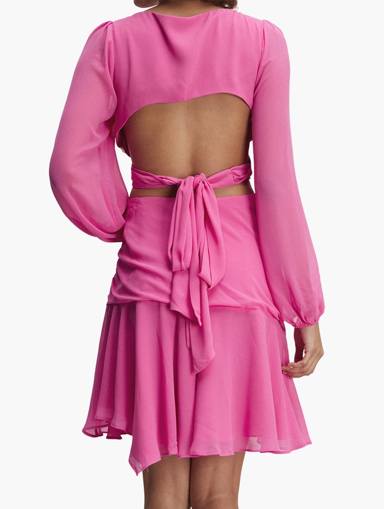 Forever New Womens Cut Out Mini Dress in Fuchsia Pink