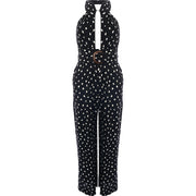 Forever New Women's Black Cut-Out Halterneck Wide Leg Jumpsuit