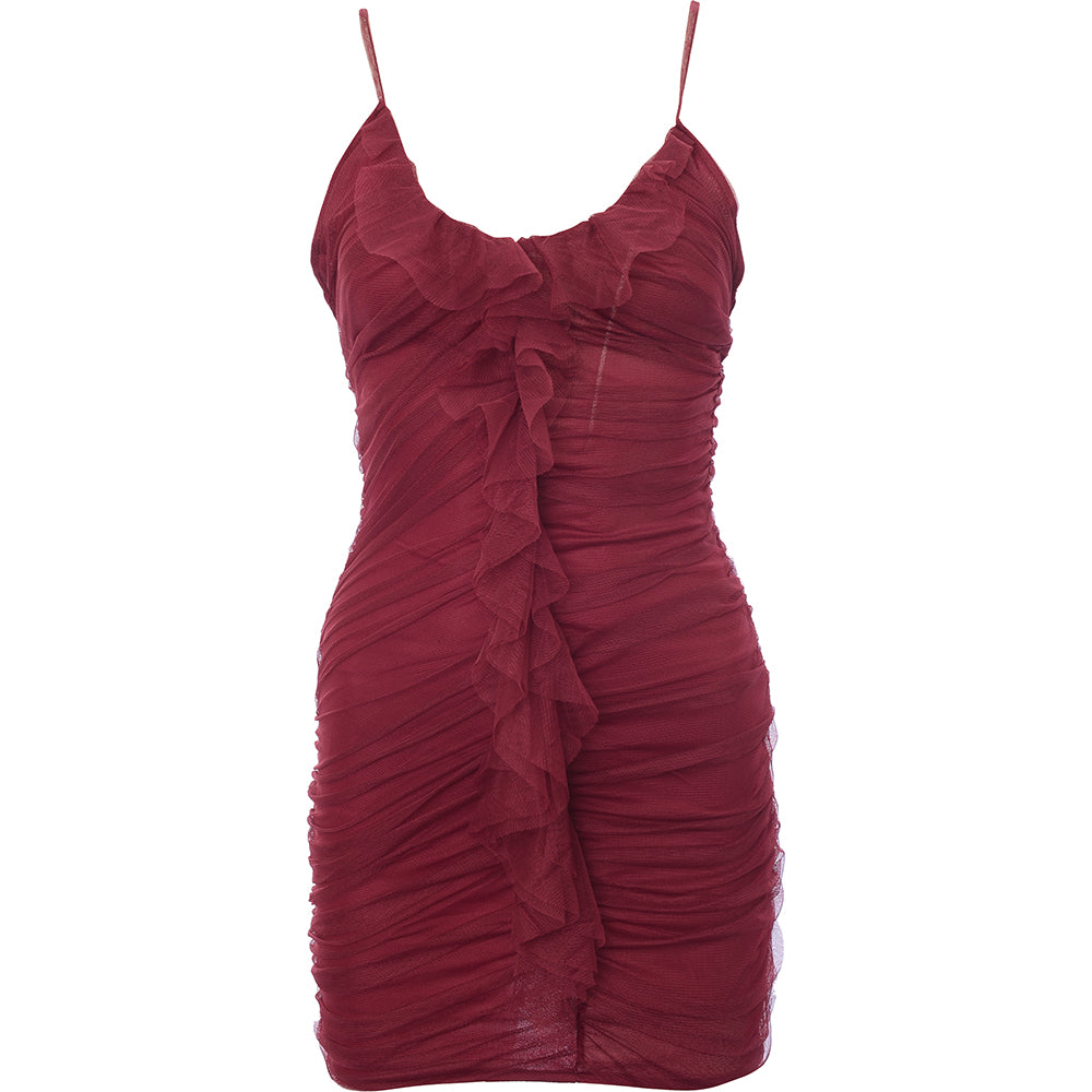 Trendyol Women's Halterneck Ruched Mini Dress