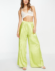Collective The Label Womens Tailored Wide Leg Trouser in Lime Green