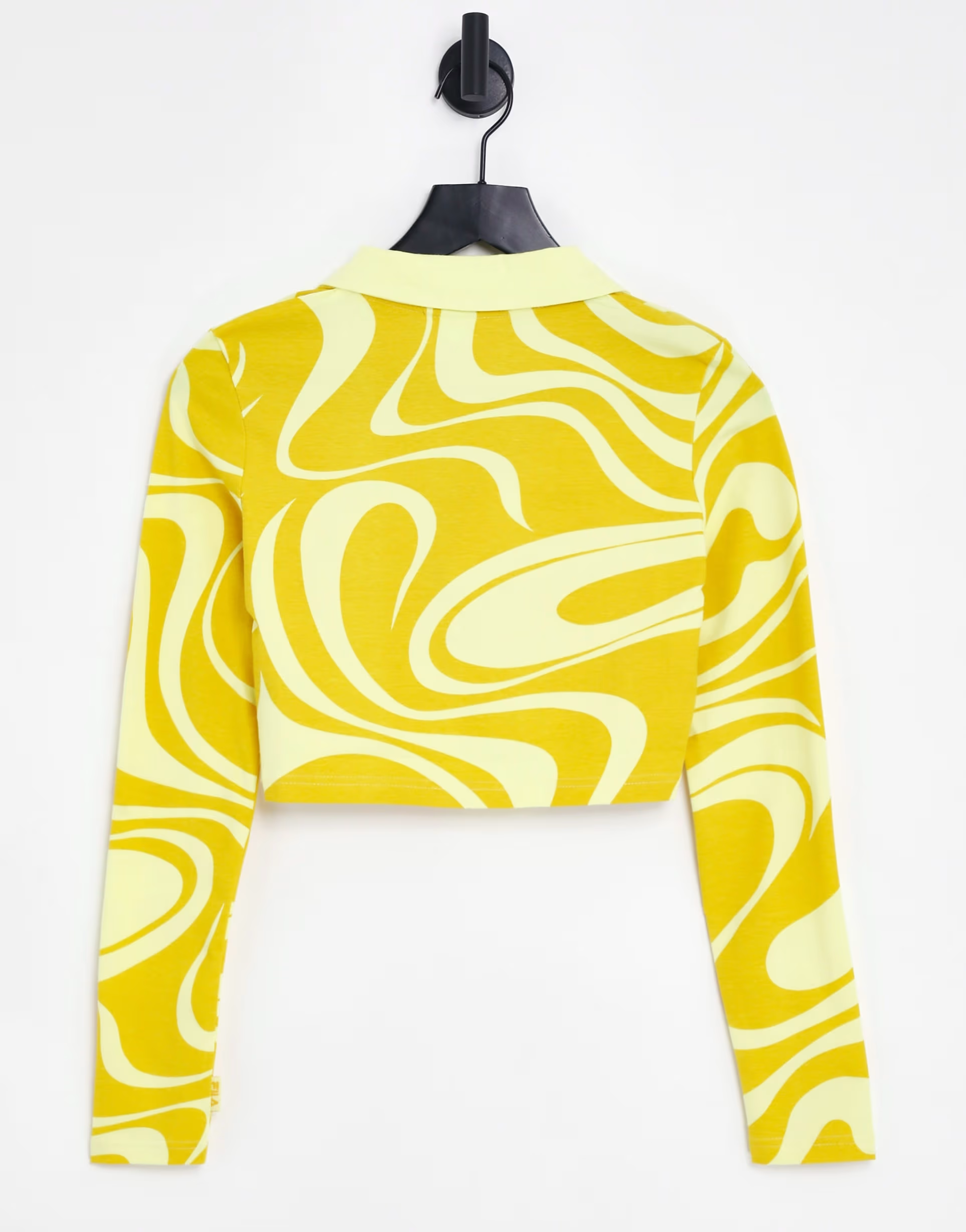 Fila Womens Swirl Print Ribbed Top In Yellow