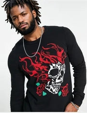 Bolongaro Trevor Mens Knitted Jumper With Print in Black