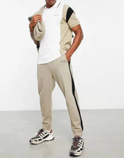 Mens Armani Exchange Side Stripe Trousers in Stone
