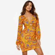Never Fully Dressed Womens Karla Ring Front Mini Dress In Orange