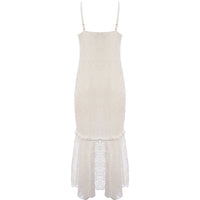 Little Mistress Women's White Lace Fishtail Dress