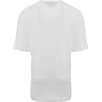 Siksilk Men's White Oversized T-Shirt with Red Rhinestone Logo