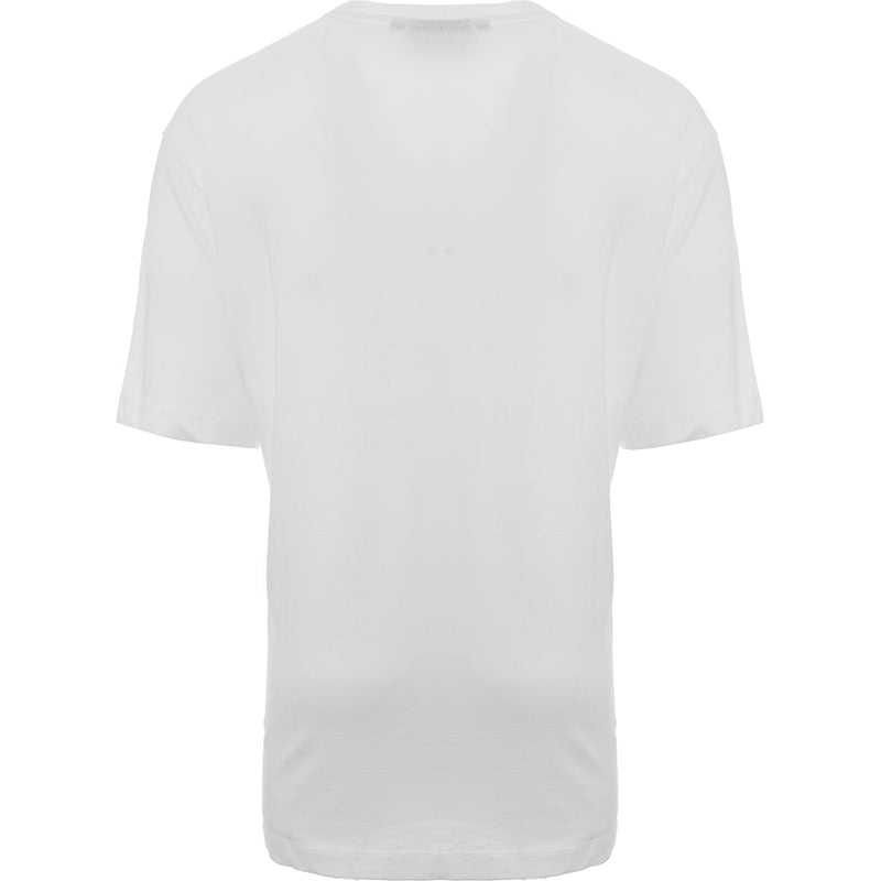 Siksilk Men's White Oversized T-Shirt with Red Rhinestone Logo