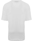 Siksilk Men's White Oversized T-Shirt with Red Rhinestone Logo