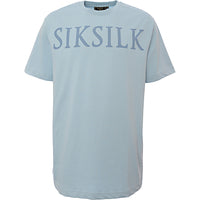 Siksilk Mens Blue Oversized Co-ord Graphic T-Shirt