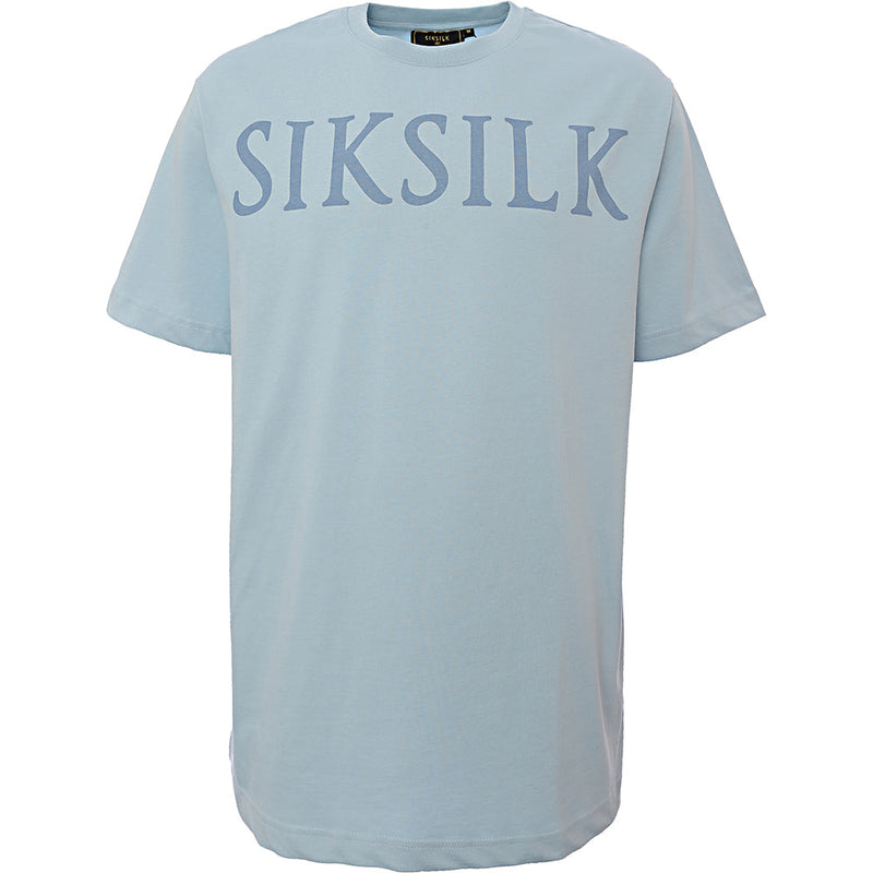 Siksilk Mens Blue Oversized Co-ord Graphic T-Shirt