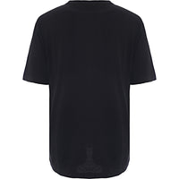 Siksilk Mens Oversized T-Shirt in Black with Red Rhinestone Logo