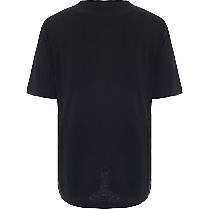 Siksilk Mens Oversized T-Shirt in Black with Red Rhinestone Logo