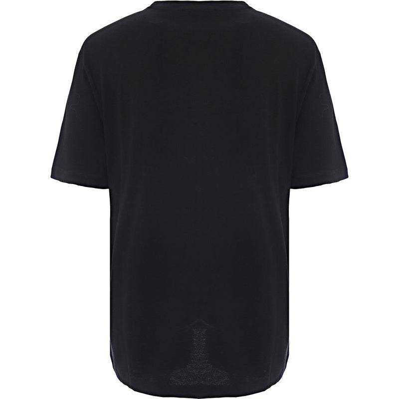 Siksilk Mens Oversized T-Shirt in Black with Red Rhinestone Logo