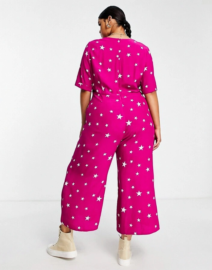 Womens Nobody'S Child Plus Sharona Star Print Jumpsuit In Pink