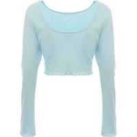 Puma Womens Classic Flare Sleeve Scoop Back Top in Baby Blue