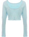 Puma Womens Classic Flare Sleeve Scoop Back Top in Baby Blue