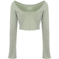 Puma Womens Green Classic Flare Sleeve Scoop Back Top