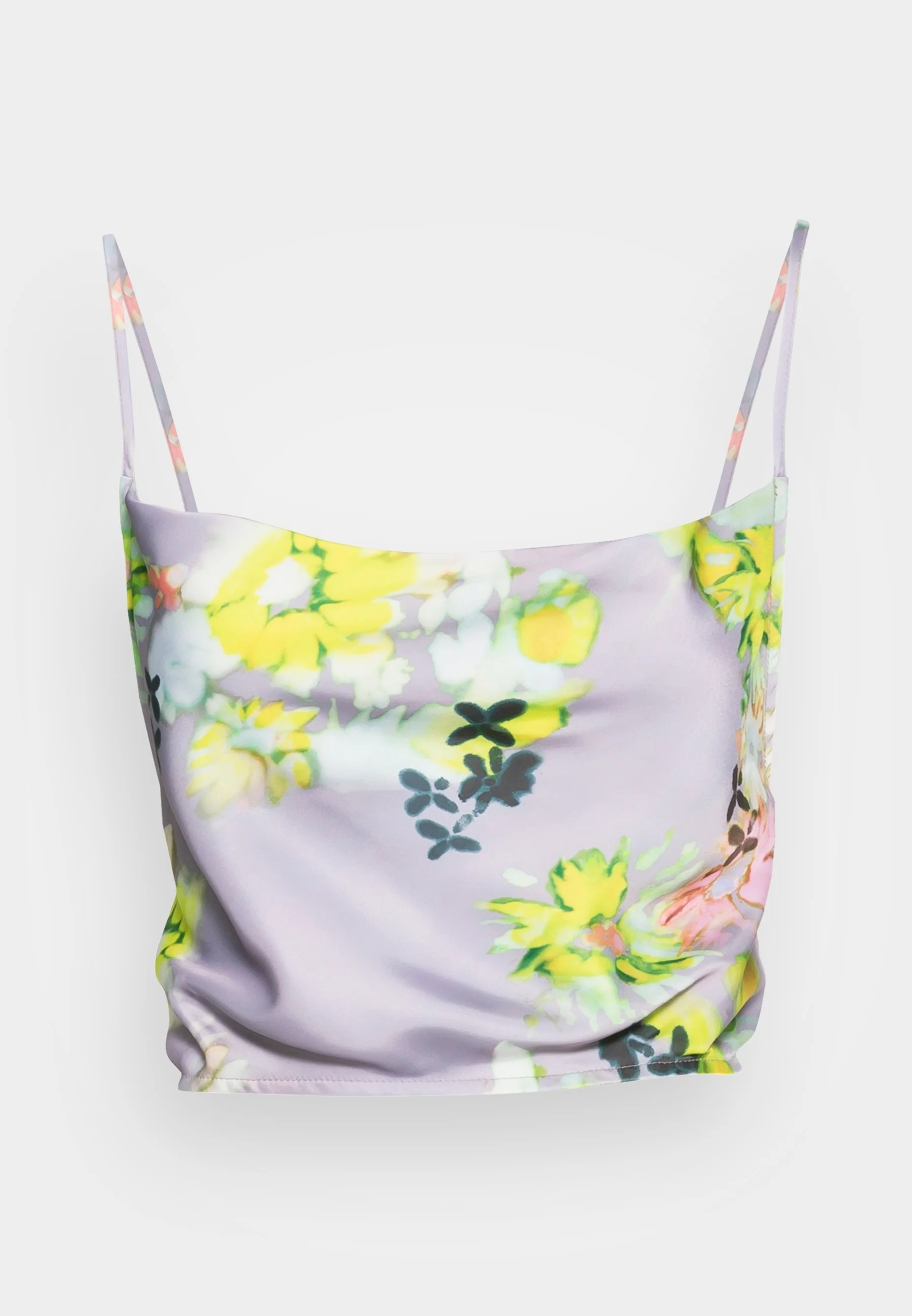 Weekday Womens Polyester Backless Cami Top In Lavender Dye Floral