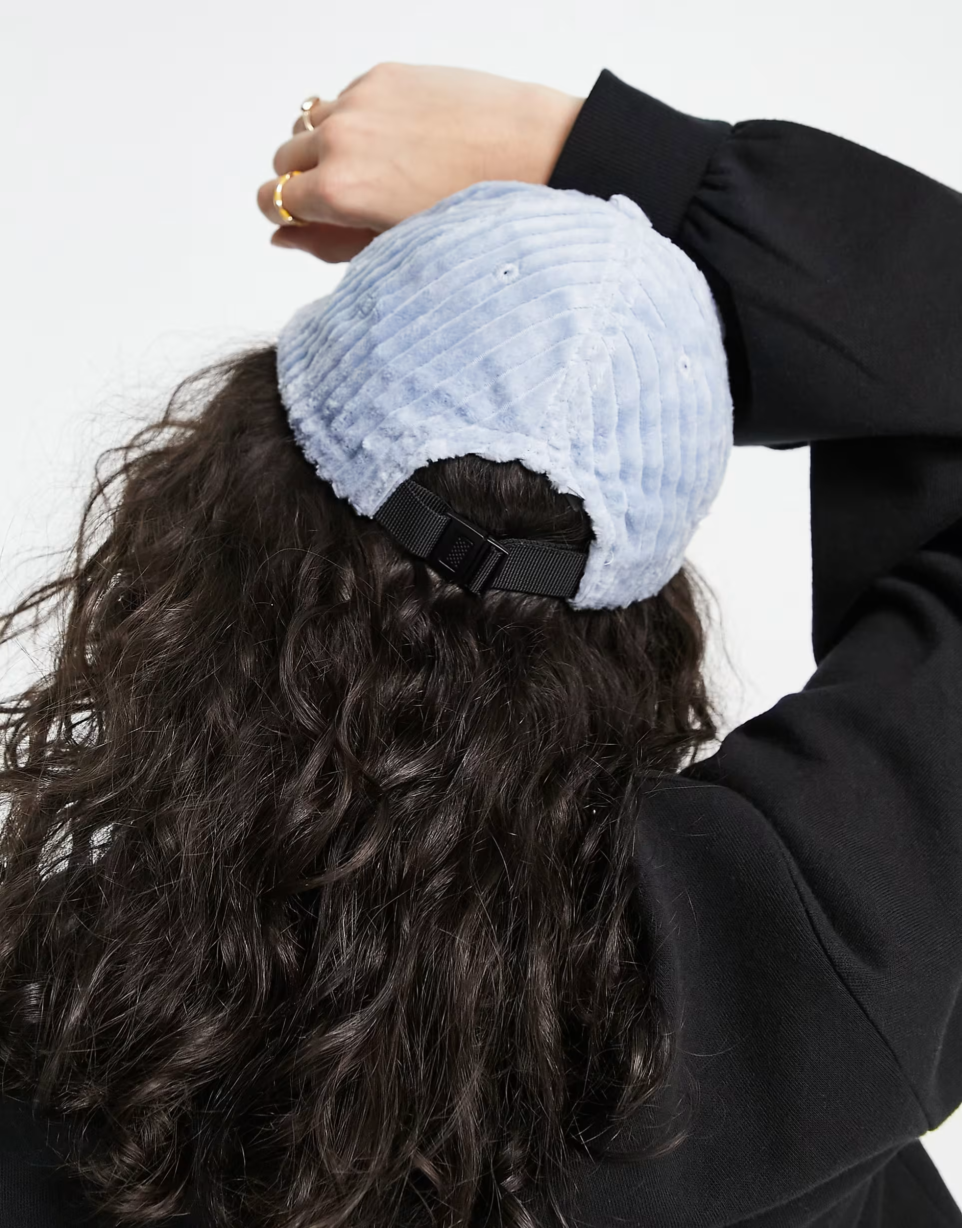 Weekday Womens Cotton Tip Cord Cap in Pale Blue