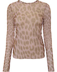 Weekday Women's Animal Print Polyester Blur Long Sleeve Mesh Top