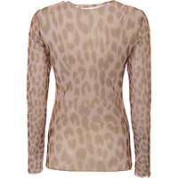 Weekday Women's Animal Print Polyester Blur Long Sleeve Mesh Top