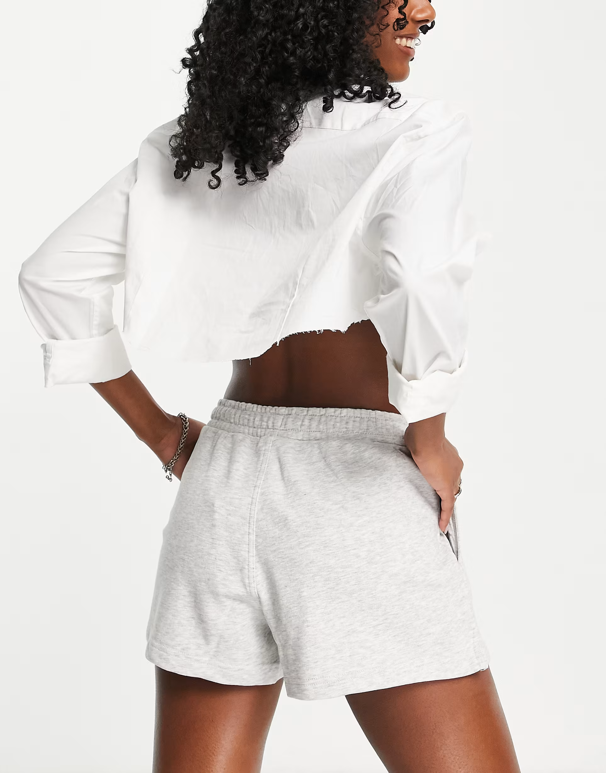 Weekday Women's Essence Organic Cotton Jersey Short In Grey