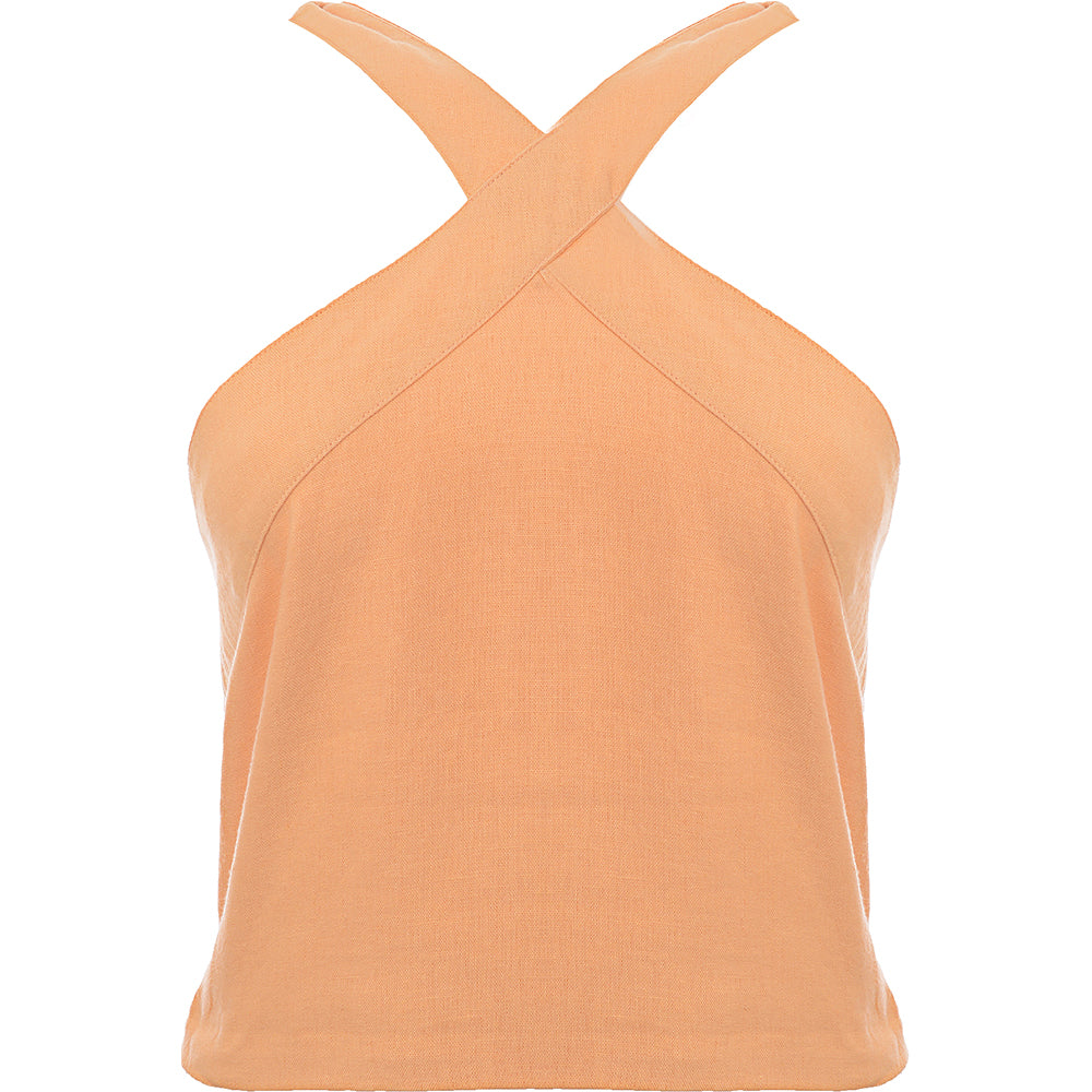 Abercrombie & Fitch Women's Beige Halter Top