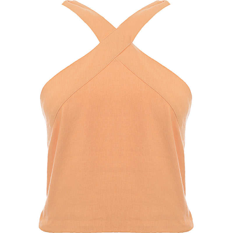 Abercrombie & Fitch Women's Beige Halter Top