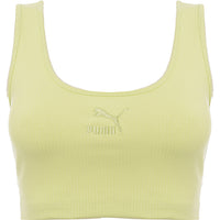 Puma Womens Lime Green Classics Ribbed Bralette