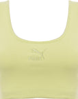 Puma Womens Lime Green Classics Ribbed Bralette