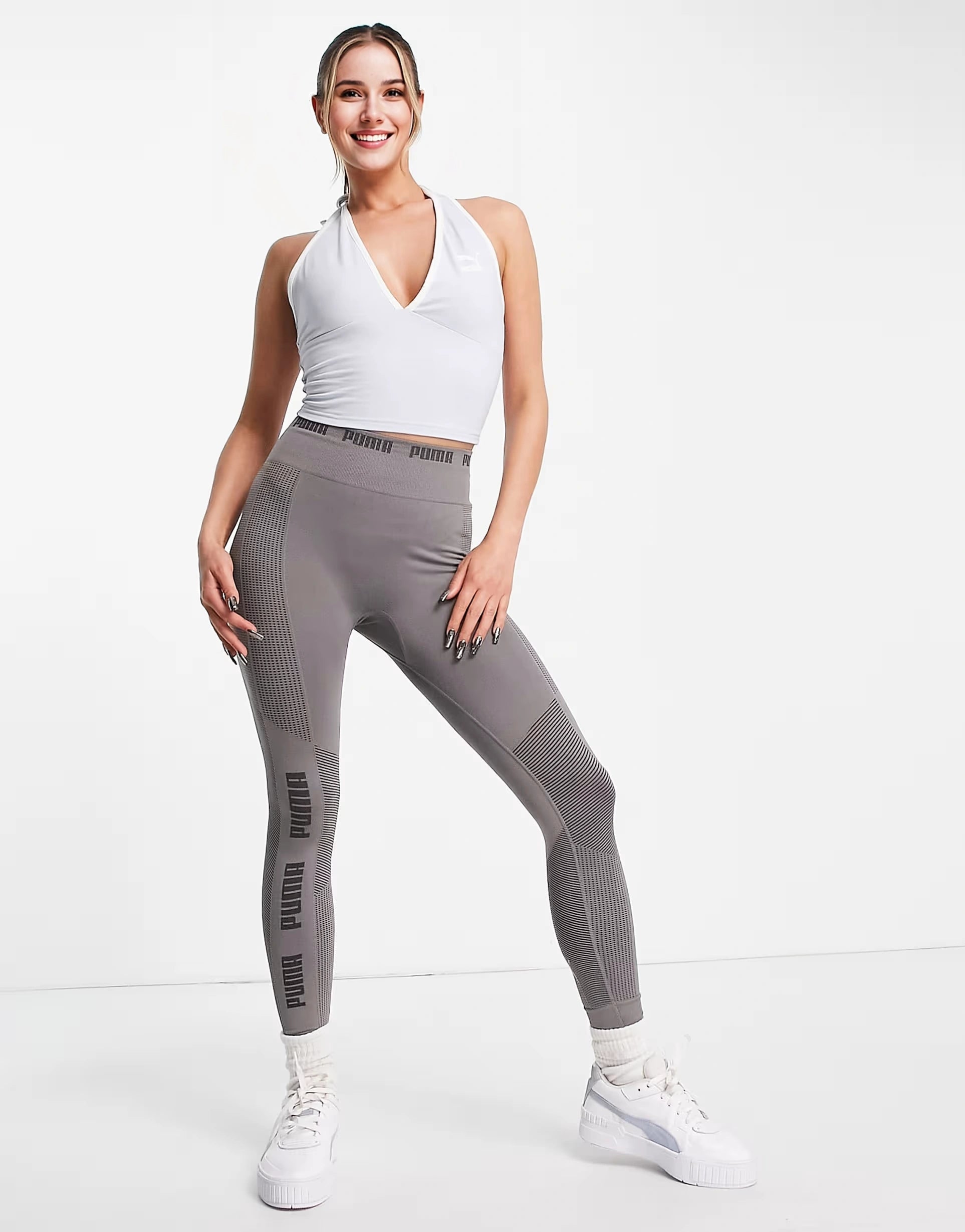 Puma Womens Summer Resort Halterneck Top In Pale Blue