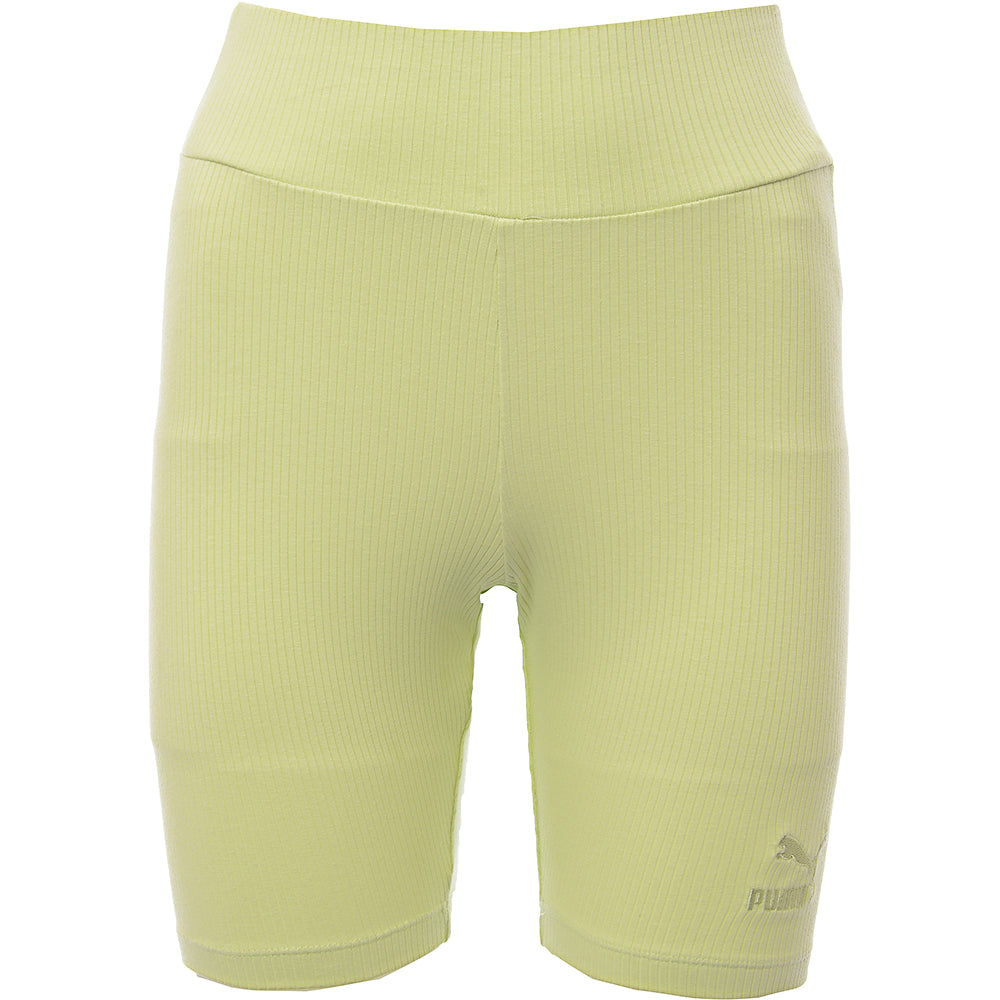 Puma Women's Green Classics Ribbed Legging Shorts