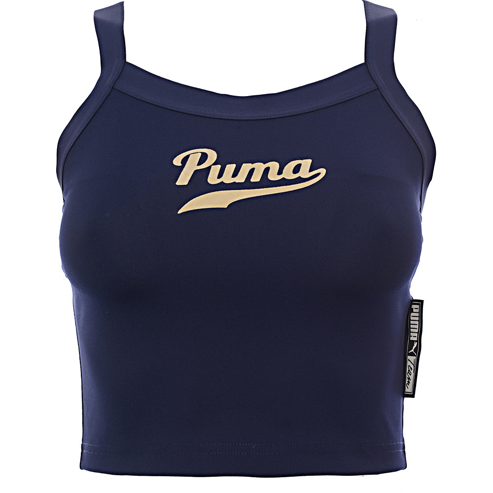 Puma Womens Navy Varsity Sleeveless Bralette