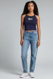 Puma Womens Navy Varsity Sleeveless Bralette