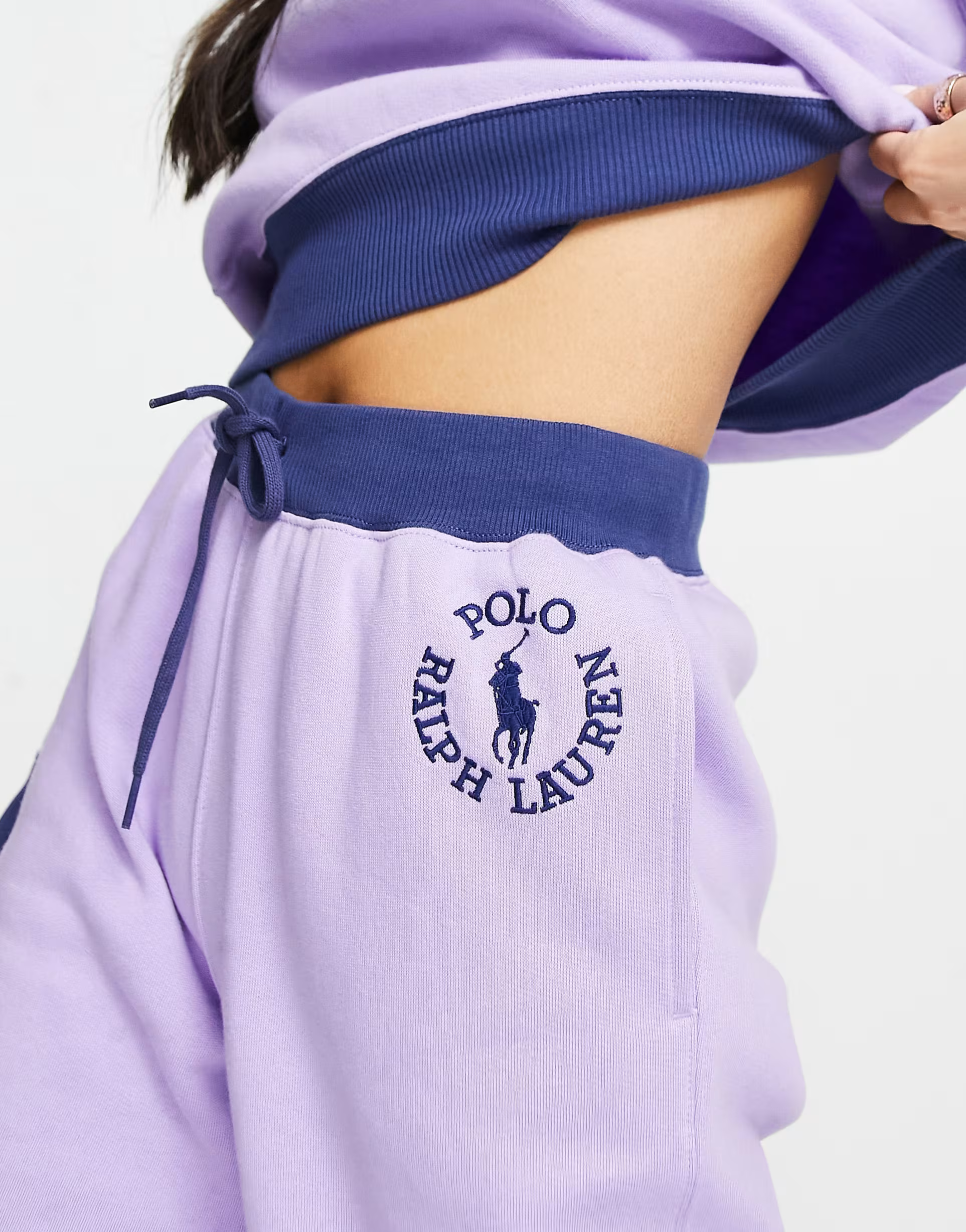 Womens Polo Ralph Lauren Collab Co-Ord Logo Joggers in Lavender