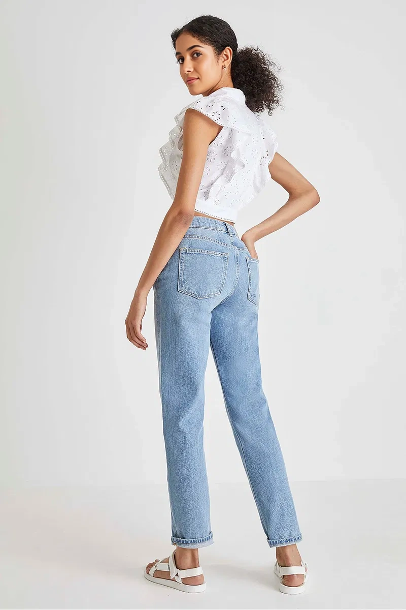 French Connection Womens Duna Lawn Broderie Anglaise Cropped Top In White