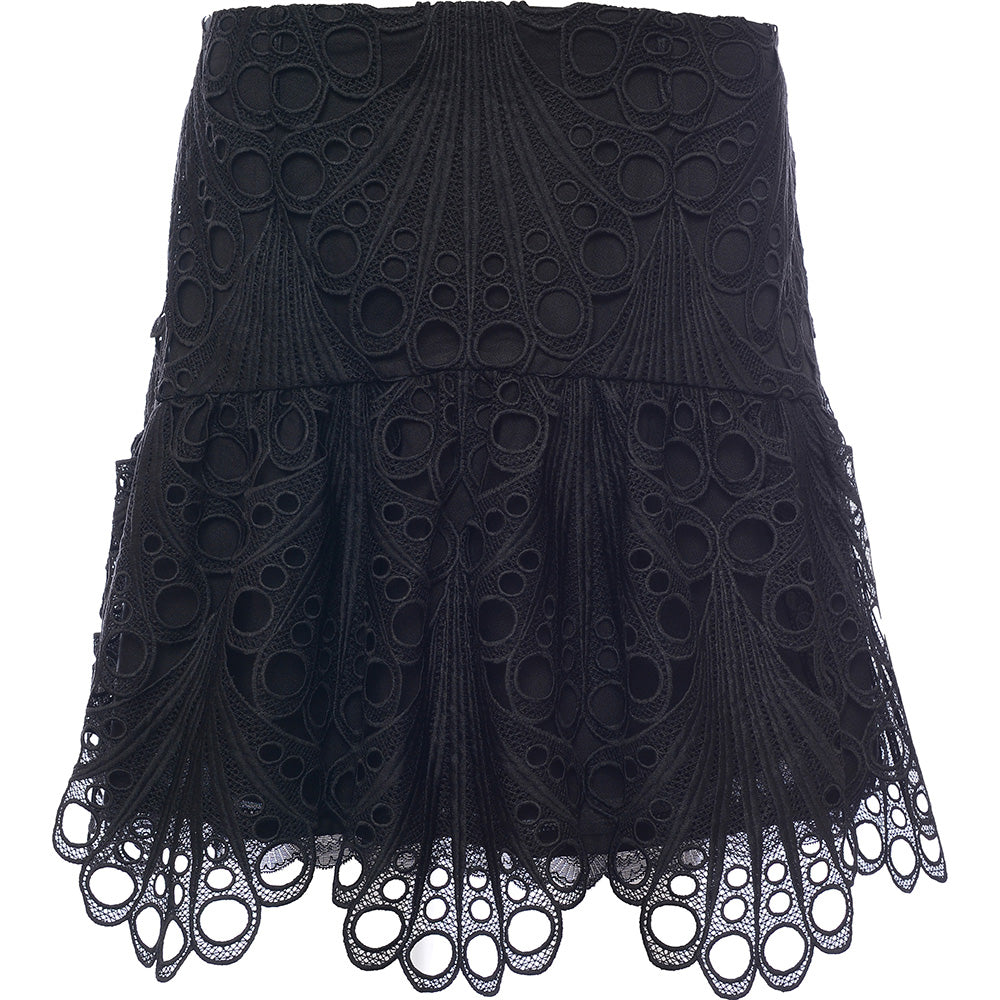French Connection Womens Ginaz Lace Mix Mini Skirt