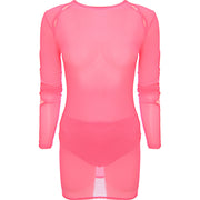 Wavey Women's Pink Mesh Mini Dress with Cut-Out Details