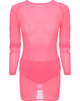 Wavey Women's Pink Mesh Mini Dress with Cut-Out Details