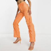 I Saw It First Womens Cargo Trousers In Orange